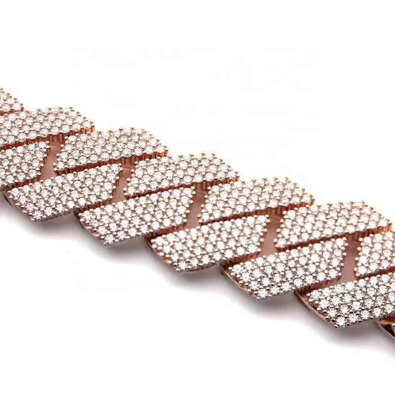 18K Gold Moissanite Cuban Link Tennis Chain Necklace for Men - Iced Out Hip Hop Jewelry - Perfect for Parties, Gifts & Everyday Wear