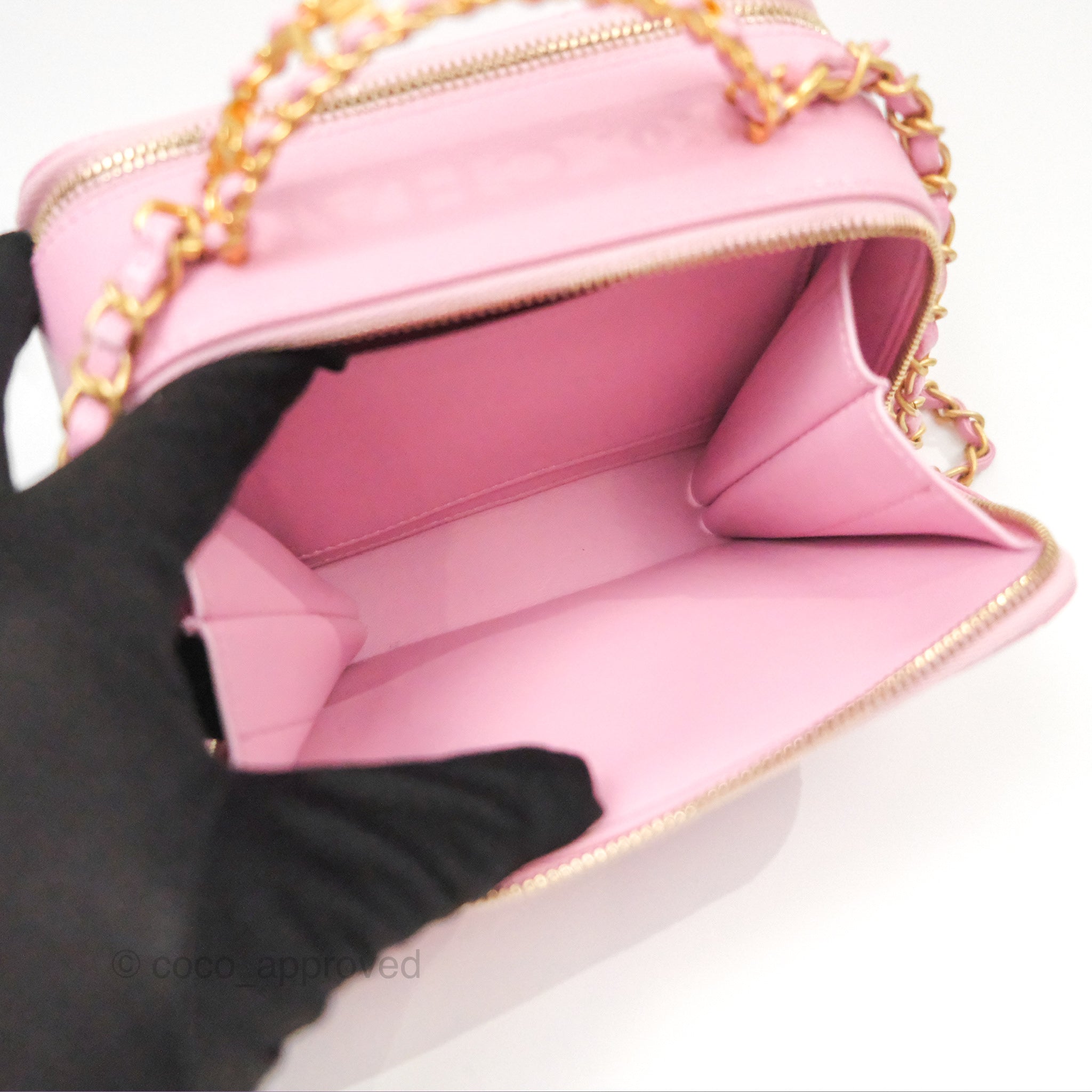 Chanel Caviar Quilted Small Vanity Case Handbag in Light Pink - Luxury Crossbody Bag for Women, Perfect for Date Night & Special Occasions