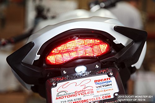 Smoke Lens Sequential LED Tail Lights for Ducati Monster 797 821 1200 (2014-2021) & Supersport (2017-2020) - High Visibility Brake Lights for Night Riding & Enhanced Motorcycle Safety