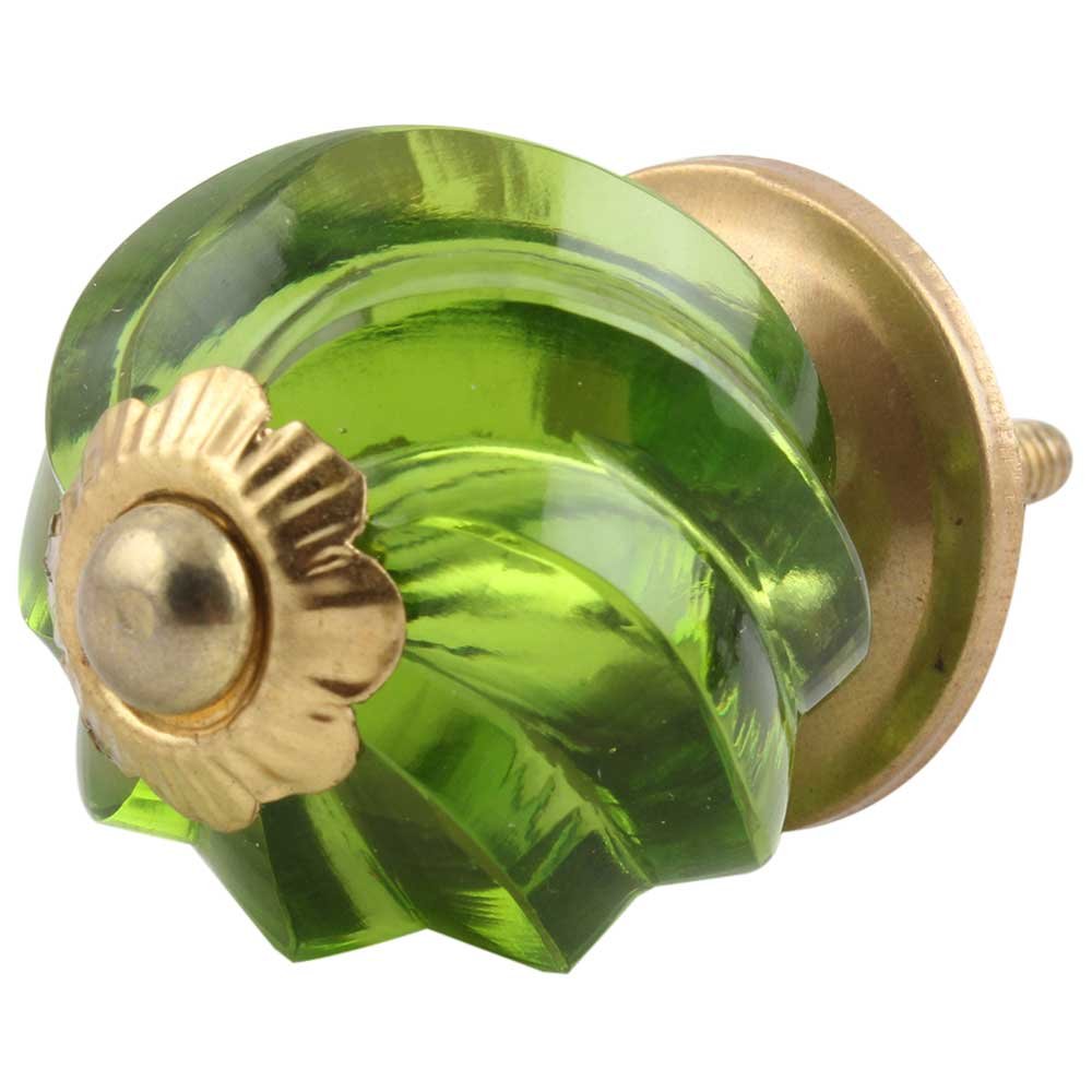 Premium 6-Piece Crystal Green Glass Drawer Knobs - Elegant Kitchen Cabinet Hardware & Dresser Pulls for Home Decor - Perfect for Bedroom, Bathroom, and Office Furniture Upgrade