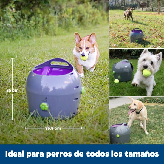 Automatic Ball Launcher for Dogs - Interactive Pet Toy with Adjustable Distance & Auto-Fetch - Perfect for Backyard Play, Training, and Exercise (English/Spanish Bilingual Packaging)