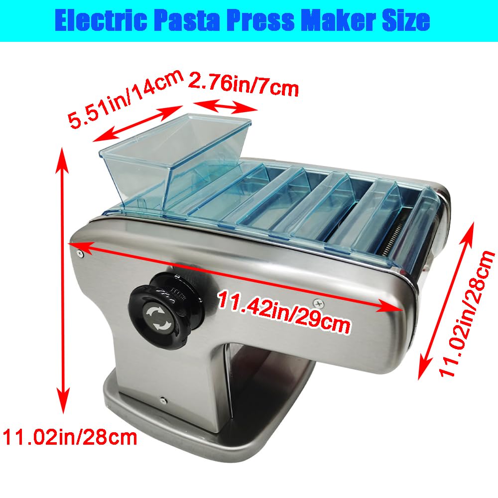 Electric Pasta Maker Machine - Automatic Noodle Press with 4 Stainless Steel Blades (2mm/2.5mm/4mm/9mm) | Adjustable Thickness Dough Roller for Homemade Pasta | Perfect for Italian Cuisine, Family Dinners & Restaurant-Style Dishes
