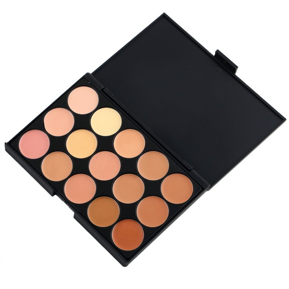 ClubComfort 15-Color Contour Makeup Kit with Beauty Blender Sponge & Oval Foundation Brush - Professional Contouring Set for Highlighting, Bronzing & Blending - Perfect for Daily Makeup, Photoshoots & Special Events