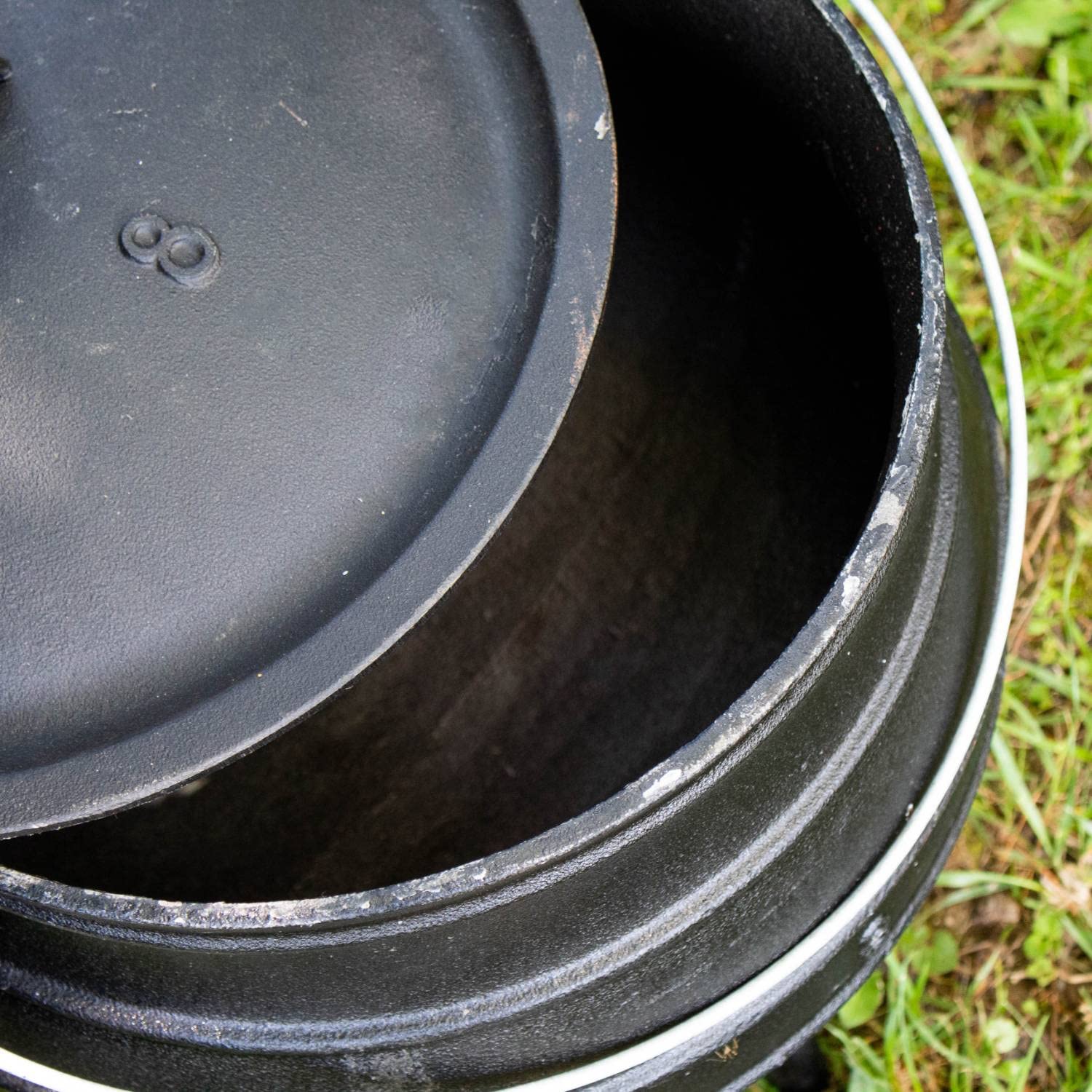 Lehman's 8 Inch Cast Iron Dutch Oven with Lid - 3 Quart Campfire Cooking Pot with 3 Legs for Outdoor, Backpacking & Survival | Perfect for Stews, Soups & Open Fire Cooking