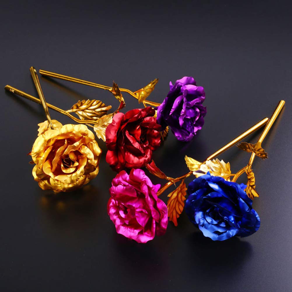 24K Gold Rose Artificial Flower - Long Stem Golden Foil Rose for Valentine's Day, Anniversary, Wedding Decor & Romantic Gifts - Perfect for Home Decor, Table Centerpieces, and Special Occasions