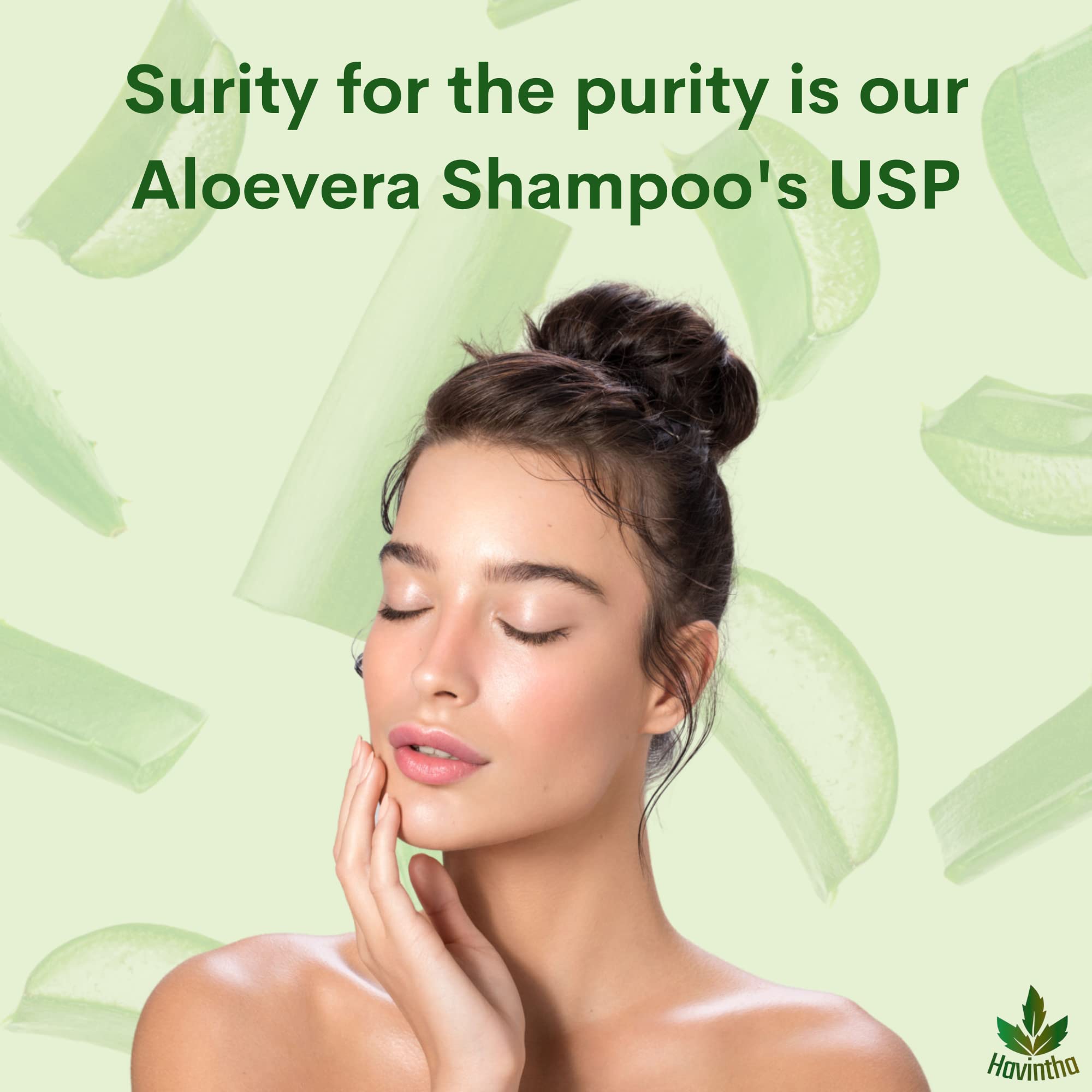 Havintha Natural Herbal Shampoo with Amla, Reetha, Shikakai & Aloe Vera - Sulfate & Paraben Free for Oily Hair Care (8oz) - Gentle Cleansing for Men & Women - Perfect for Daily Use & Scalp Nourishment