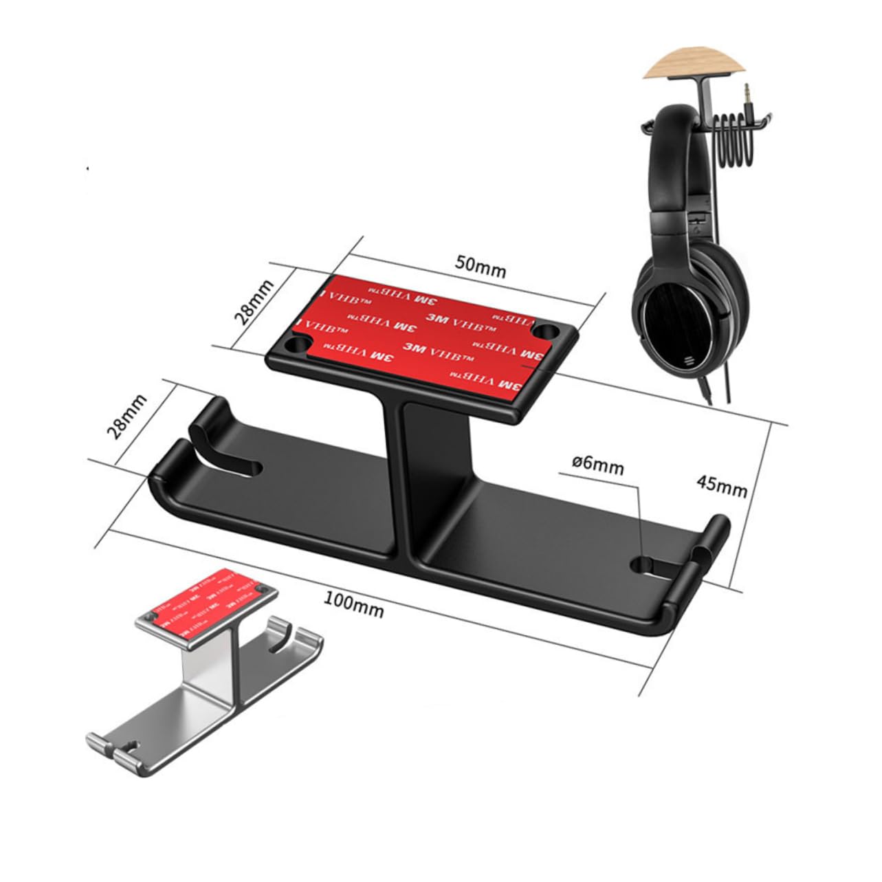 Alipis Premium Headphone Stand Holder - Adjustable Headset Stand with Non-Slip Base, Desk Organizer for Gaming Headsets, Office Headphones & Music Studio Accessories - Perfect for Work, Gaming & Home Office Setup