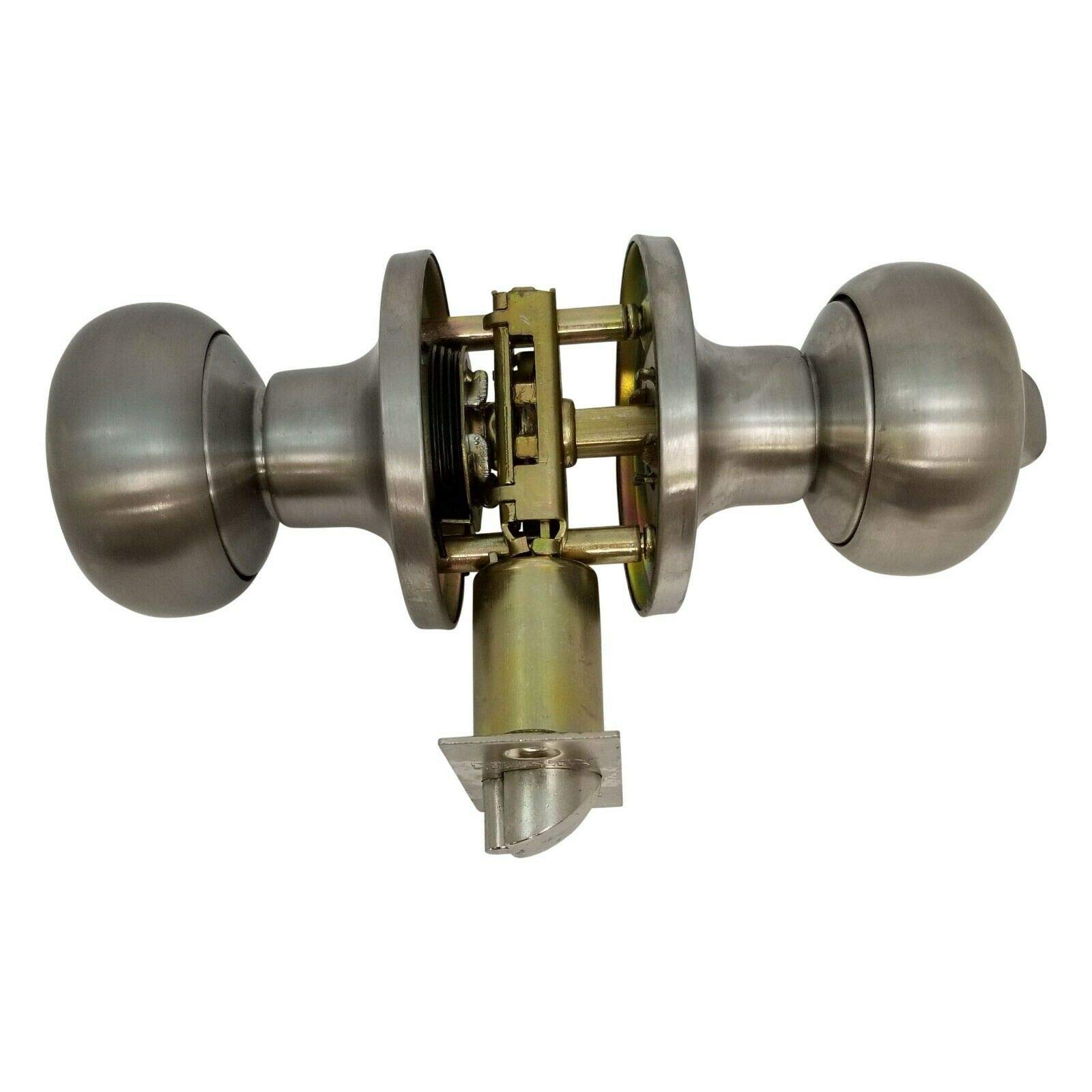 High Security Door Knob Lock with Keyed Cylinder - 3 Keys Included for Exterior & Interior Doors (SC1, Stainless Steel) - Ideal for Homes, Offices & Apartments