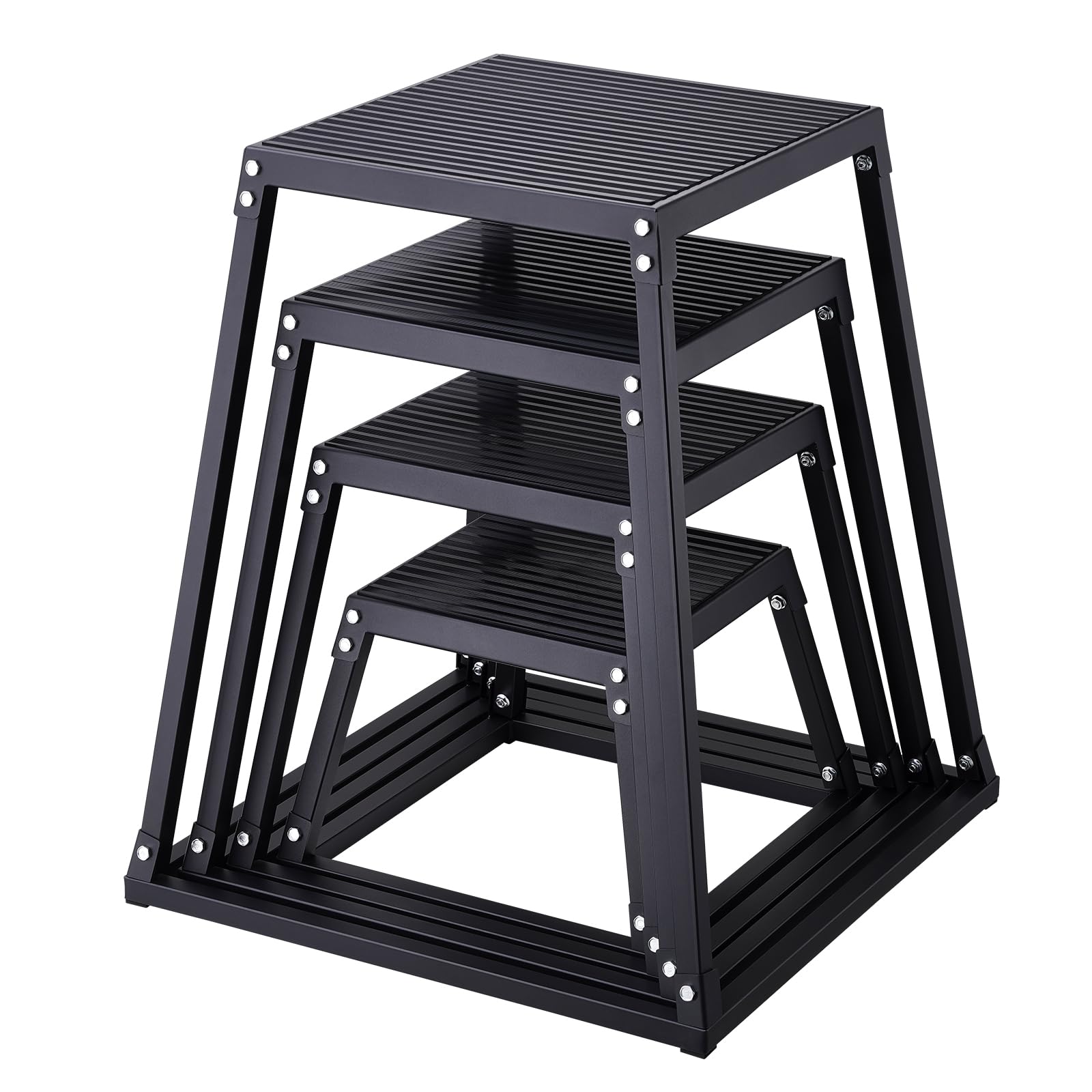 VEVOR Plyometric Jump Box - Heavy Duty Steel Plyo Box for CrossFit, Home Gym, Strength & Conditioning Training - Perfect for HIIT, Box Jumps & Fitness Workouts (Black)