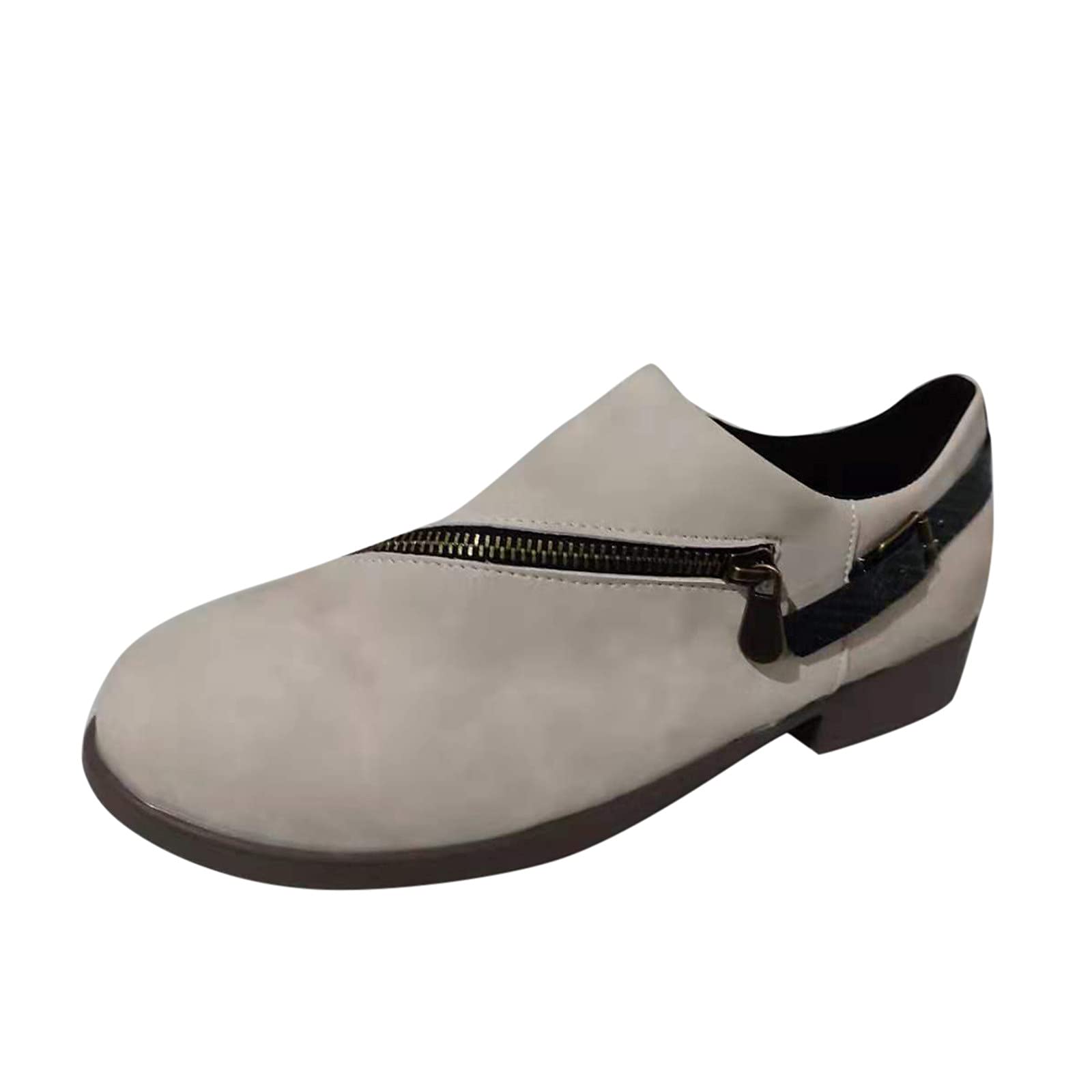 Stylish Women's Leather Ankle Boots - Sexy Flat Toe Retro Booties with Zipper (Size 7.5) | Perfect for Casual Wear, Date Nights & Fall Fashion | Office, Shopping & Travel Outfits | Ideal for Work, Parties & Everyday Comfort | Great for Autumn Walks, Coffee Dates & Weekend Getaways | Versatile for Work, Date Nights, Shopping & Travel | Best for Office, Weekend Outings & Seasonal Fashion