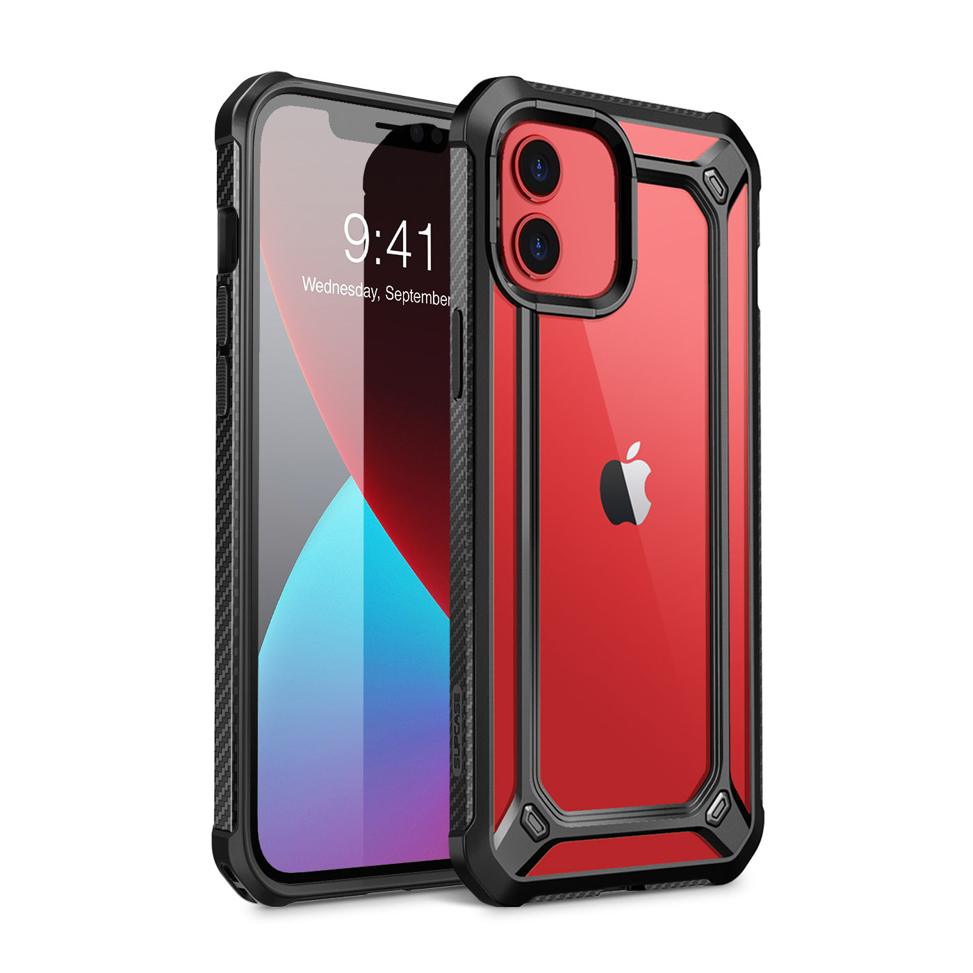 iPhone 12 6.1 Inch Clear Protective Case - Unicorn Beetle Exo Series | Shockproof & Scratch Resistant Cover | Open Box Black | Perfect for Everyday Use & Outdoor Activities