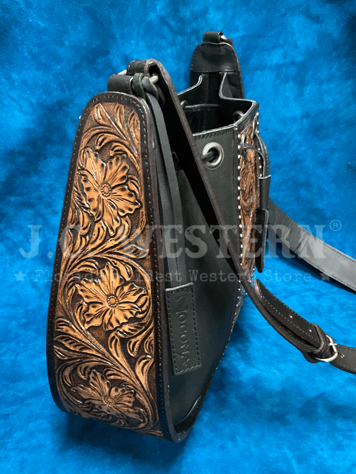 Nocona Women's Stacey Conceal Carry Bucket Purse - Black Leather Handbag for Everyday Use | Perfect for Shopping, Travel & Concealed Carry