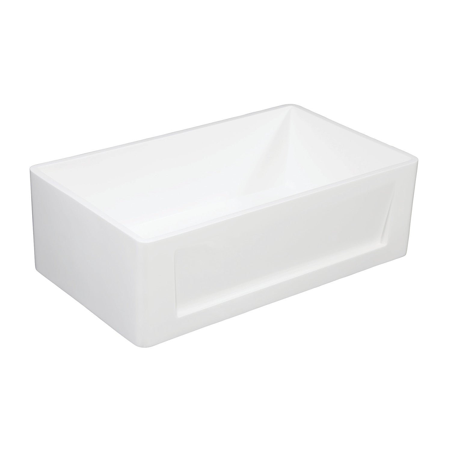 Arcticstone 36 Inch White Farmhouse Kitchen Sink - Solid Surface Apron Front Single Bowl with Strainer, Matte Finish - Perfect for Modern Farmhouse & Rustic Kitchen Designs