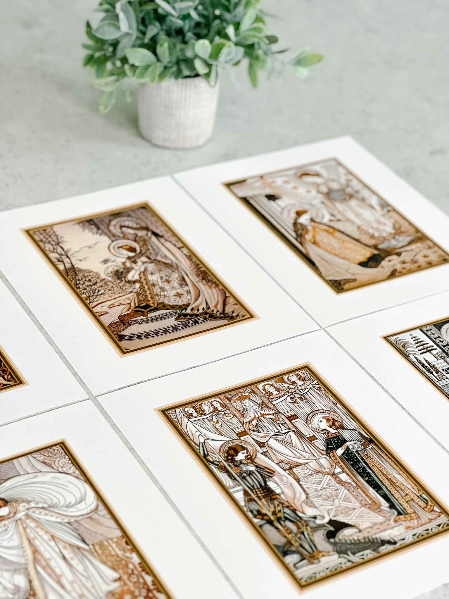 Loreto Embroidered Print Collection - Set of 8 Floral Embroidered Art Prints for Home Decor, Wall Art, Living Room, Bedroom & Office Decoration