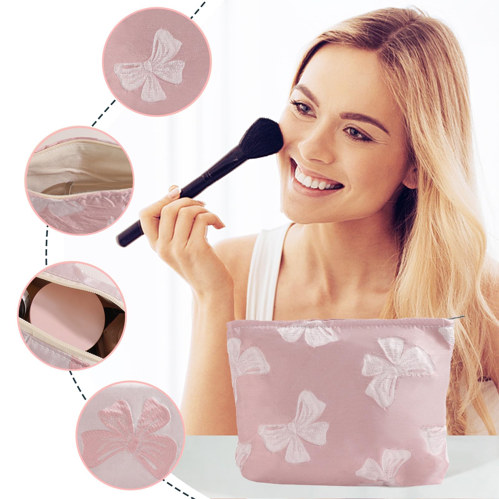LYDZTION Large Capacity Makeup Bag Set for Women - 1 Cosmetic Organizer & 1 Pencil Case for Makeup Brushes, Travel Toiletry Storage | Perfect for Travel, Home Organization & Daily Beauty Essentials