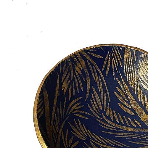 Navy Blue Small Trinket Dish & Ring Holder - Elegant Home Decor & Housewarming Gift for Jewelry Organization, Bathroom Counter, or Dresser Display