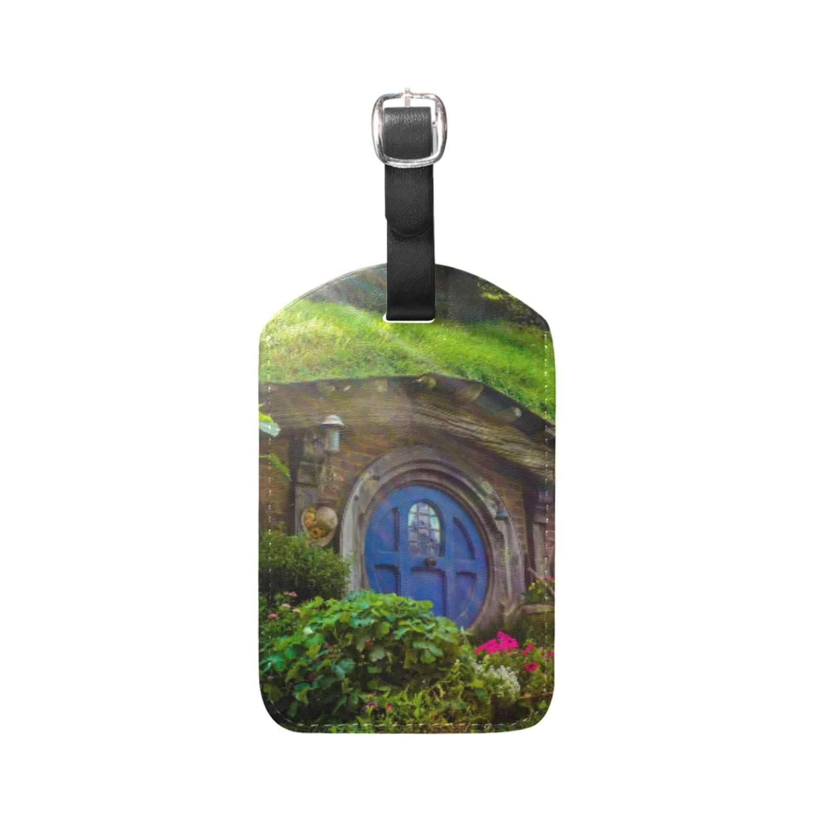 Premium PU Leather Luggage Tags with Full Back Privacy Cover - New Zealand Scenery Design for Travel Bags & Suitcases | Durable ID Tags for Airports, Business Trips & Vacation Travel Accessories