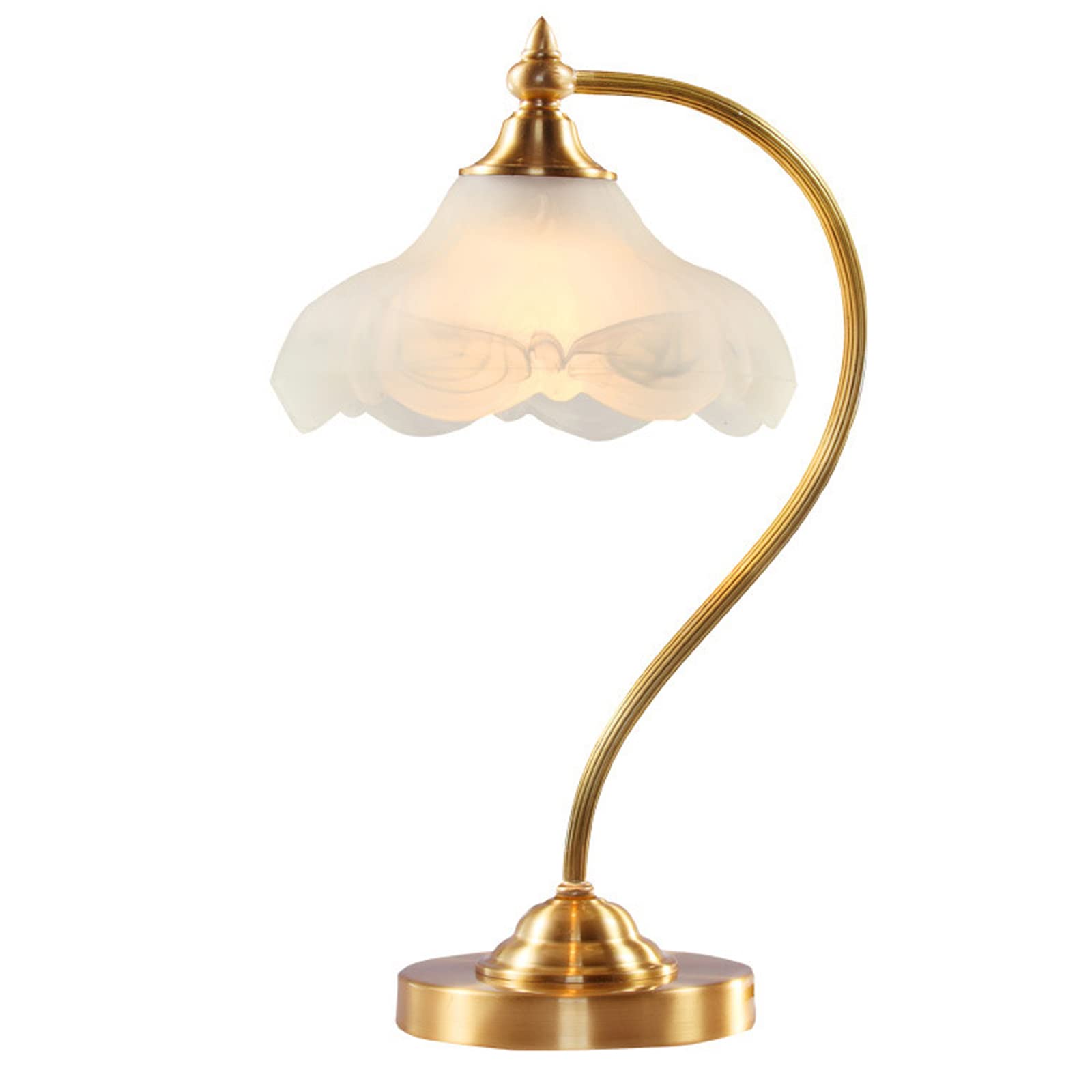 Vintage Golden Glass Table Lamp - Modern Minimalist LED Warm Light for Study, Bedroom & Nightstand - 9.05