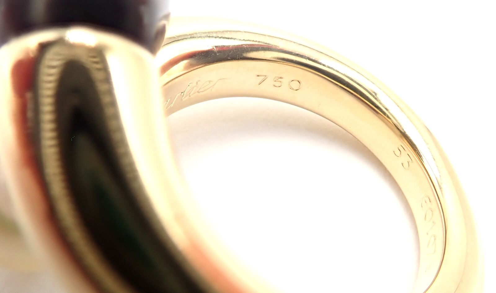 Authentic Cartier Toi Et Moi 18k Yellow Gold White Black Pearl Bypass Band Ring - Luxury Jewelry for Weddings, Anniversaries & Special Occasions