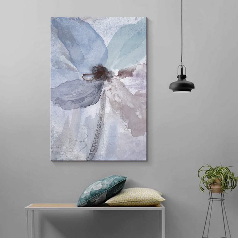 Abstract Flower Giclee Canvas Wall Art - Modern Home Decor for Bedroom, Living Room, Office, House Decoration - 12x18 Inches
