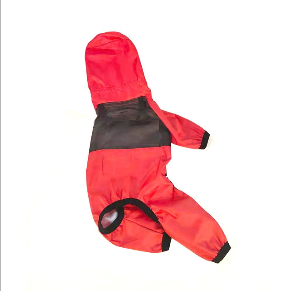 Waterproof Dog Raincoat - Red Pet Jumpsuit for Small to Large Dogs | All-Weather Outdoor Protection | Breathable Puppy Raincoat for Walking, Hiking & Rainy Day Adventures (Size XS)