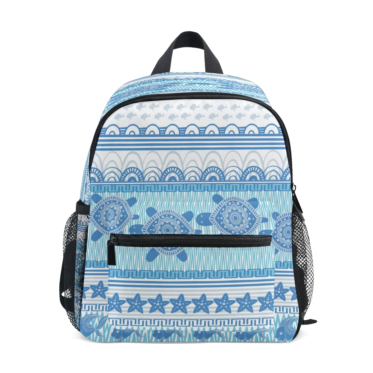 **Waterproof Kids Backpack with Cute Sea Animals Print - Striped Toddler Backpack for Boys & Girls, Preschool & Daycare Use - Perfect for School, Travel & Outdoor Adventures**