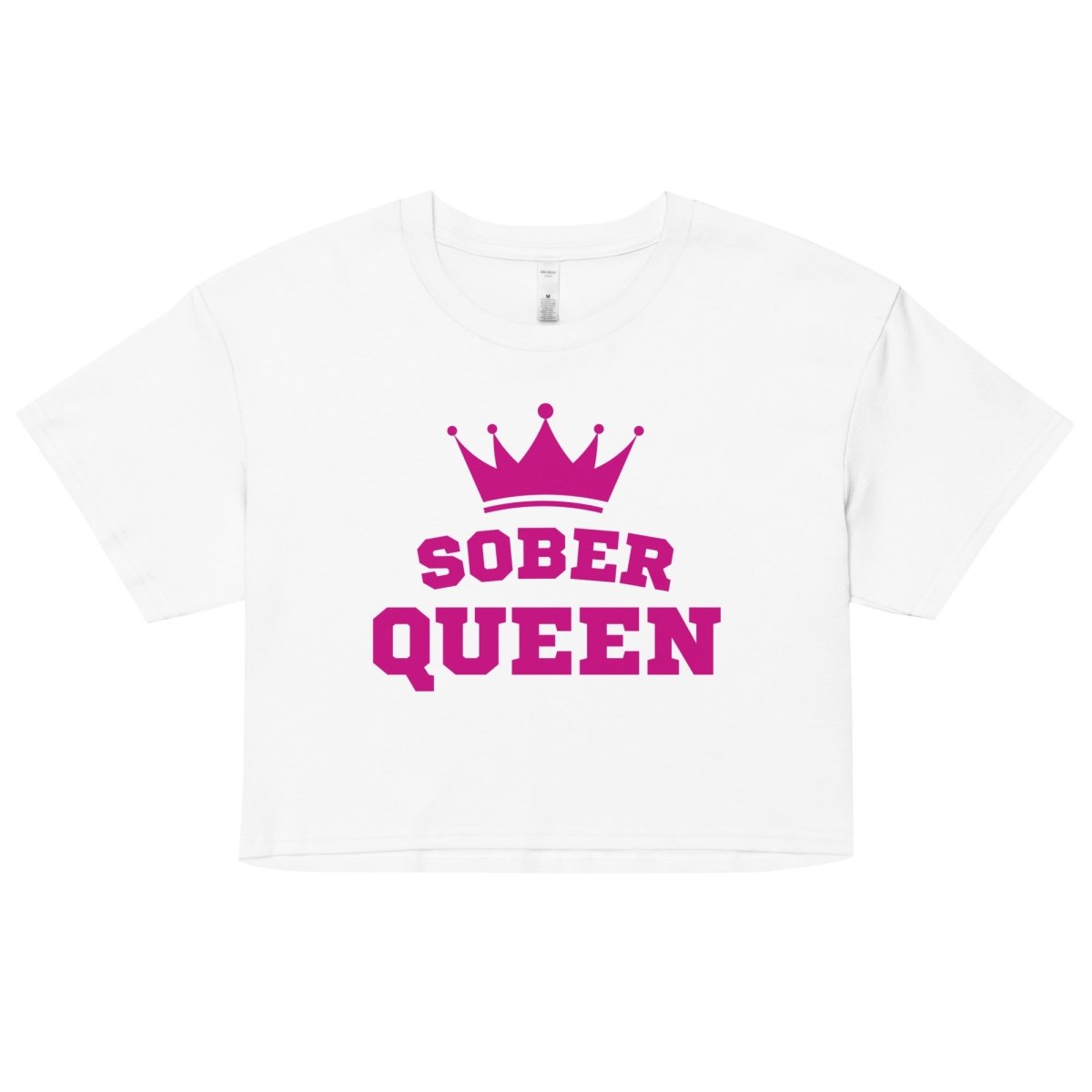 Sober Queen Empowerment Crop Top for Women - Stylish & Motivational Workout Shirt for Yoga, Gym & Fitness