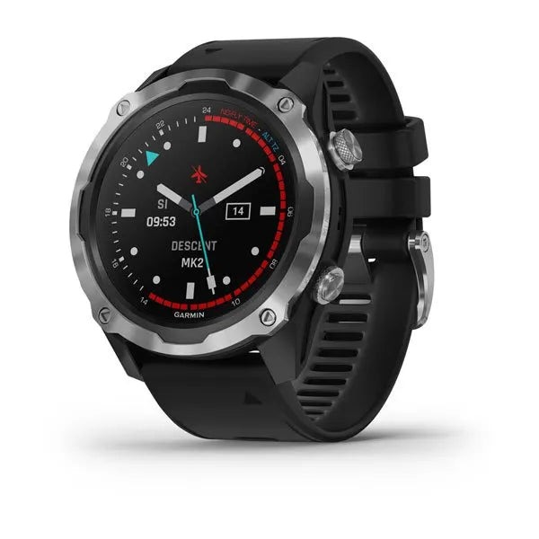 Garmin Descent Mk2 Dive Computer - Stainless Steel with Black Band | Professional Scuba Diving Watch for Underwater Exploration & Freediving