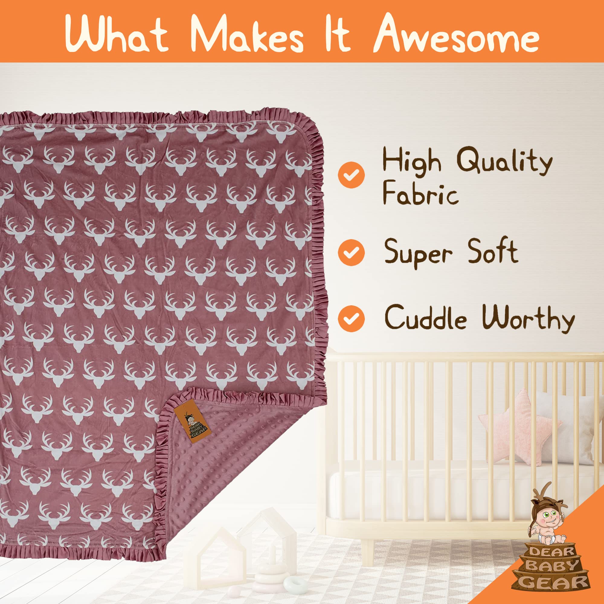 Deluxe Double Layer Baby Blanket - Gender Neutral Nursery Quilt for Newborns - Perfect for Gifting & Nursery Decor
