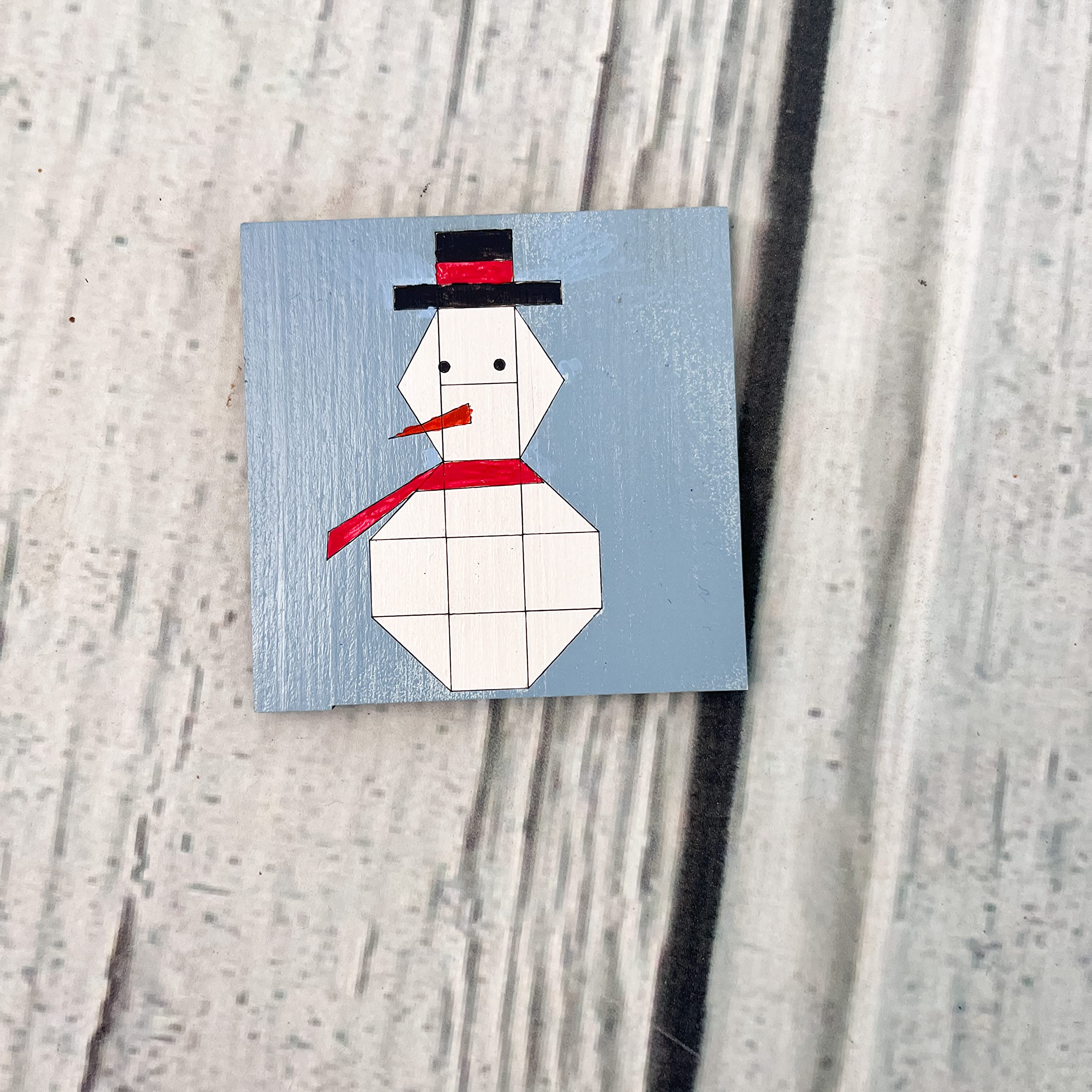 Unfinished Barn Quilt Square Wooden Sign - 18 Inch Snowman Design - Country Farmhouse Decor - DIY Wood Painting Project - Perfect for Wall Art, Rustic Home Decor, and Seasonal Holiday Display