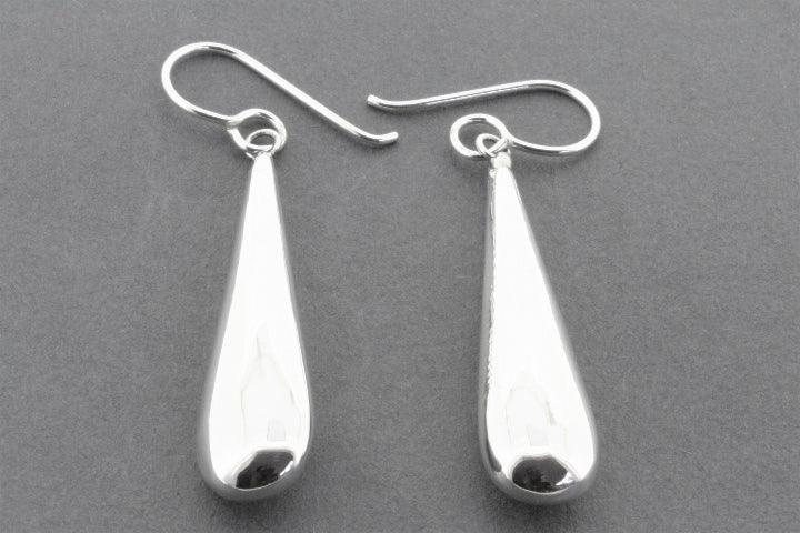 Sterling Silver Flattened Tubular Drop Earrings for Women - Elegant Dangle Jewelry for Parties, Weddings & Everyday Wear