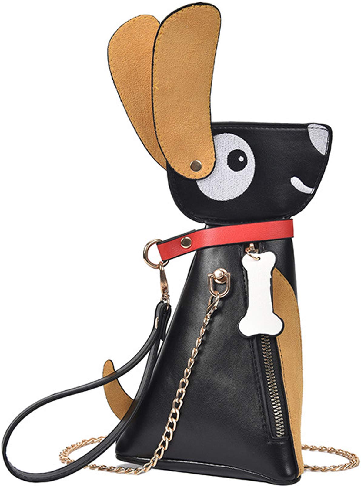 QZUnique Cute Cartoon Dog Crossbody Bag for Women - PU Leather Shoulder Purse, Spring Summer Messenger Handbag for Girls | Perfect for Casual Outings, Shopping & Travel