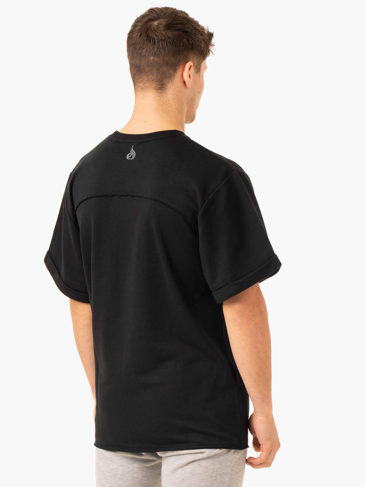 Pursuit Oversized Fleece T-Shirt for Men & Women - Soft & Cozy Black Pullover for Casual Wear, Lounge & Street Style