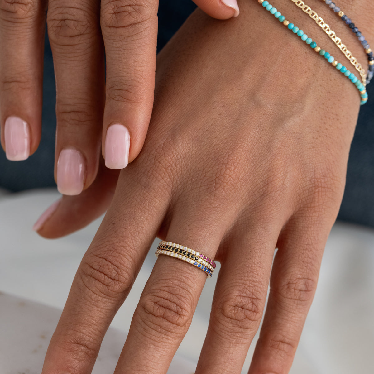 Stackable Half & Half Silicone Rings for Women - Durable & Comfortable Wedding Bands for Everyday Wear, Gym, Swimming & Travel