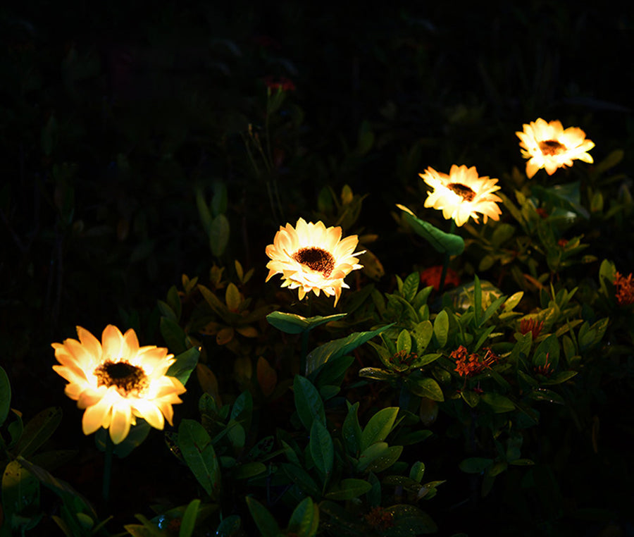 Solar Powered Sunflower LED Garden Light - Waterproof Outdoor Decorative Lighting for Yard, Patio, Pathway - Perfect for Landscape, Backyard, Wedding Decor