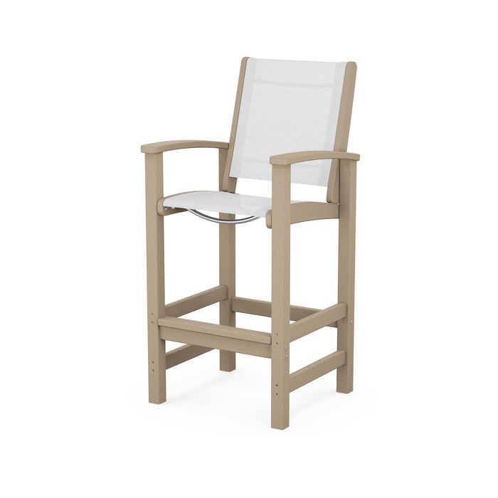 POLYWOOD Coastal Bar Chair - Outdoor & Indoor Bar Stool, Weather-Resistant, Durable, Comfortable - Perfect for Patio, Deck, Kitchen, and Poolside Use