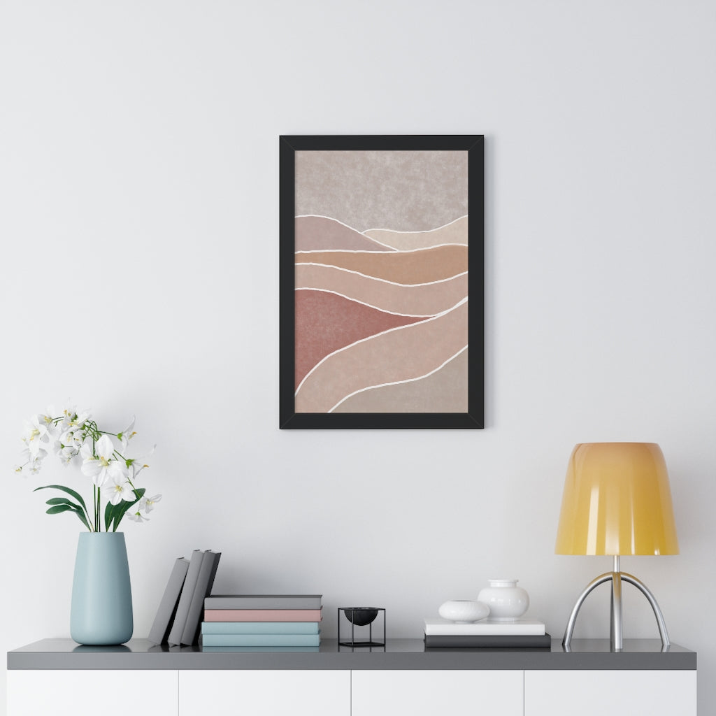 Modern Bohemian Landscape B Vertical Framed Wall Art - Home & Office Decor, Living Room, Bedroom, Dorm Aesthetic Poster