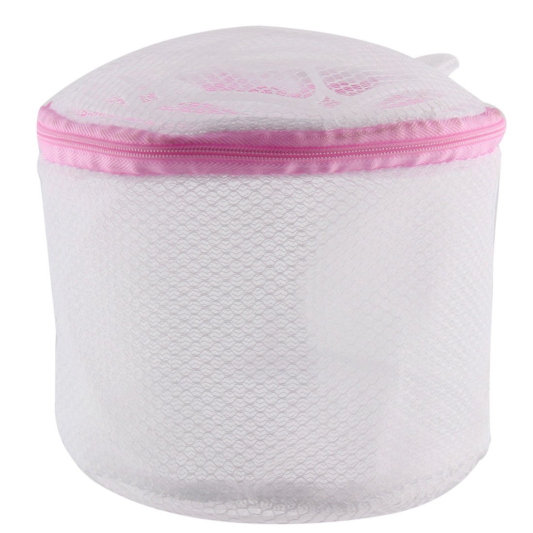 uxcell Laundry Wash Bag for Delicates - Zip Up Mesh Lingerie Socks Bra Underwear Organizer (White & Pink) | Gentle Protection for Hand Wash & Machine Wash