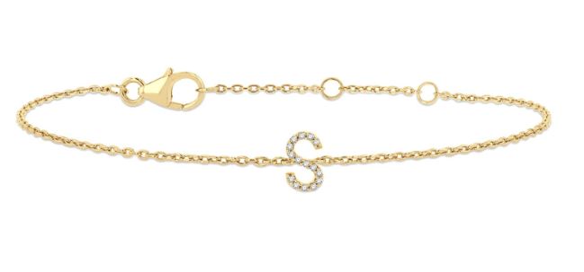 Initial Diamond Bracelet for Women - Elegant Minimalist Dainty Gold or Silver Bracelet - Perfect for Anniversary, Birthday, Valentine's Day Gifts & Everyday Wear