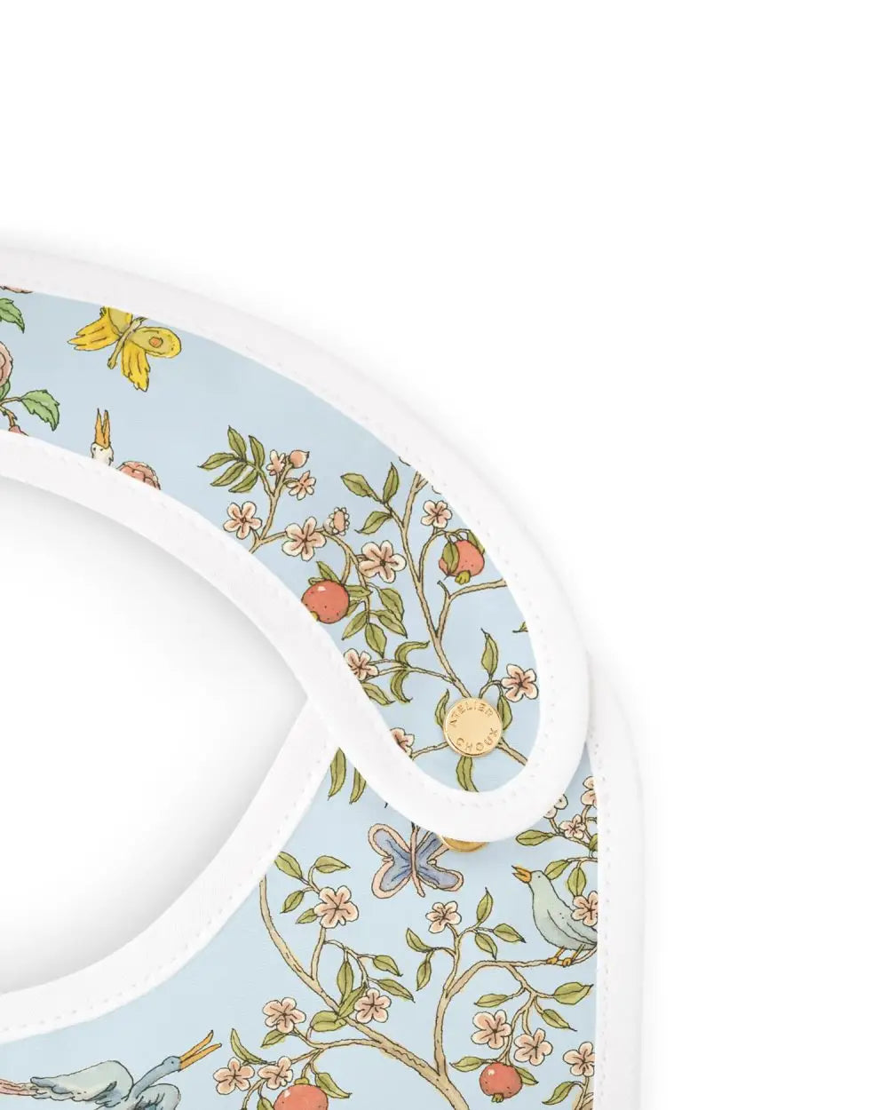 Luxury Atelier Choux Blue Satin Baby Bib - Soft, Elegant & Absorbent for Infants & Toddlers - Perfect for Feeding, Drooling & Special Occasions
