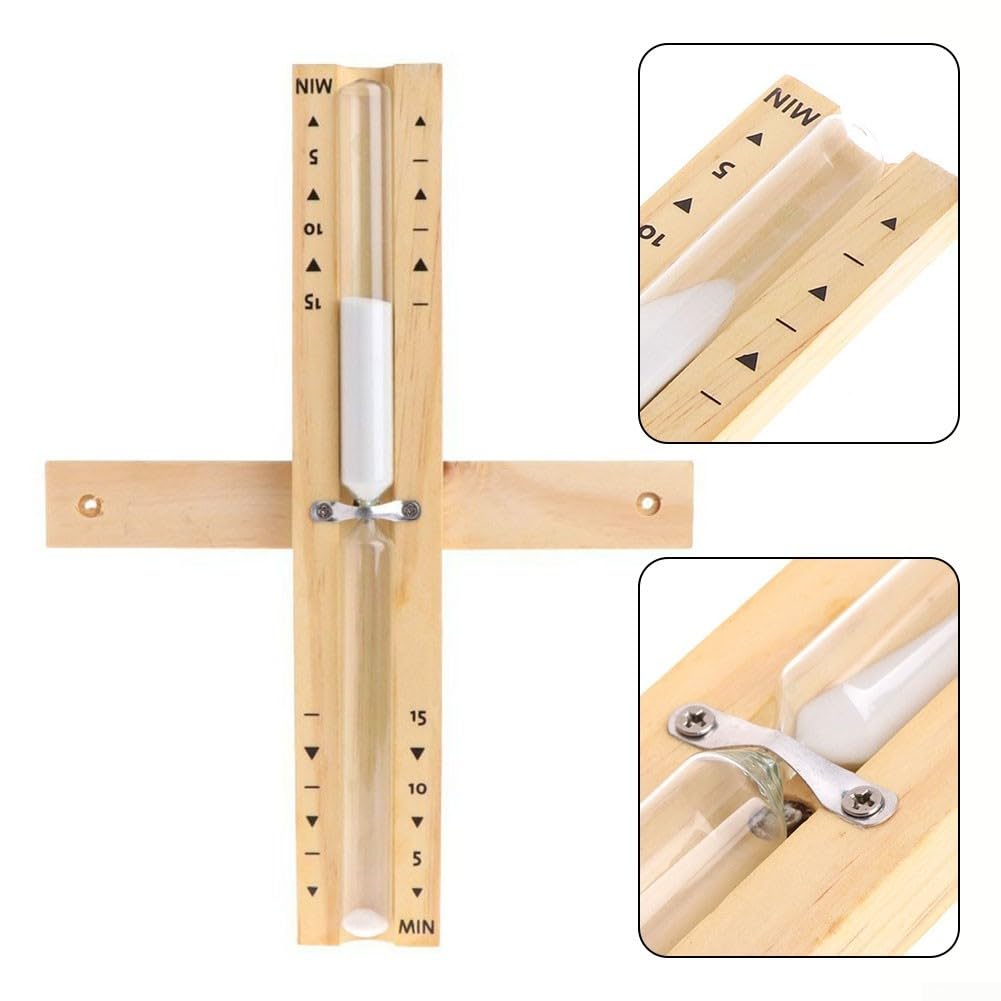 Premium Wooden Spa Hourglass Timer - 5/10/15 Minute Sand Timer for Relaxation, Bath, Yoga & Meditation - Elegant Home & Spa Decor Gift