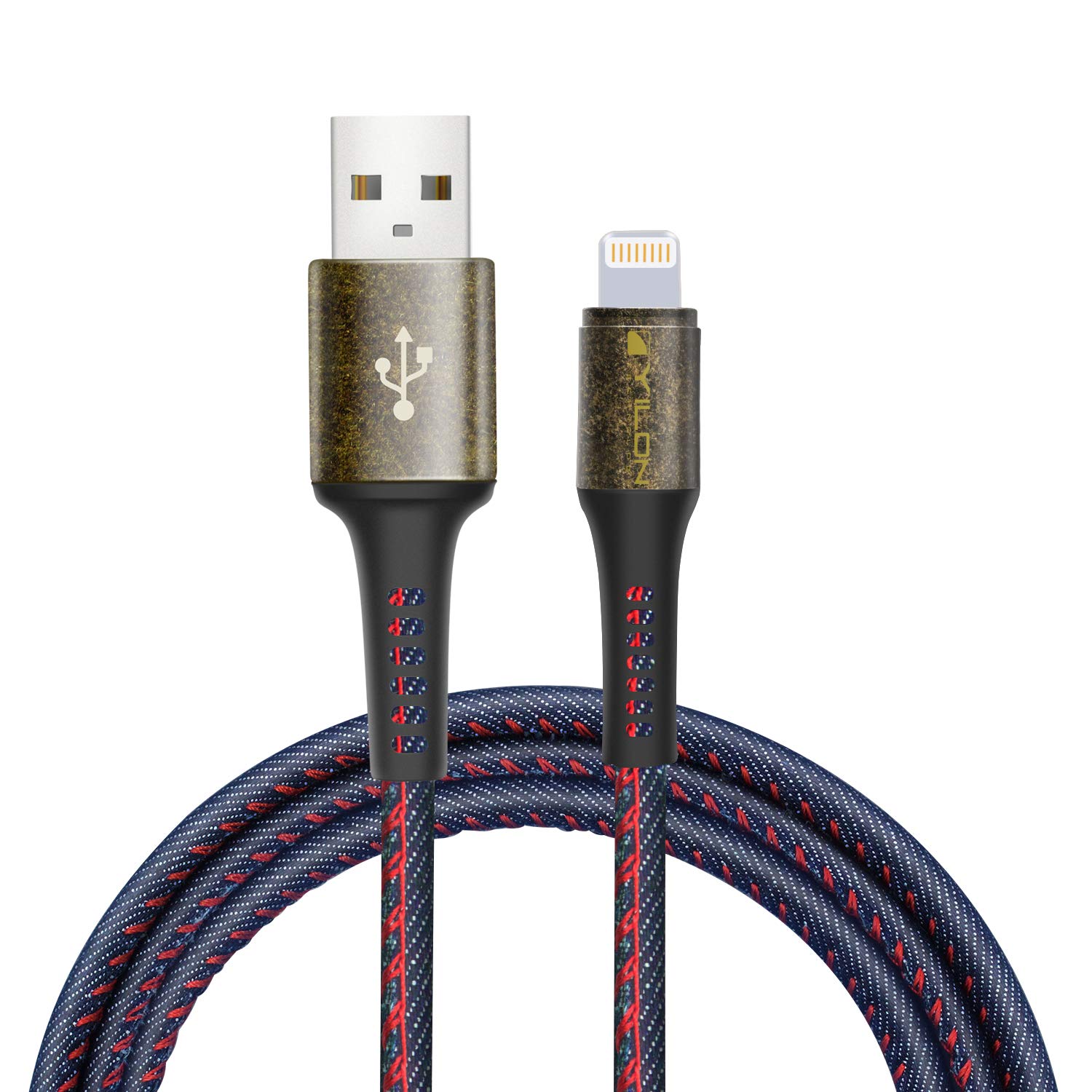 MFi Certified Lightning Cable 3.3ft - Fast Charging USB Cable for iPhone 12/11/X/8 & More - Durable iPhone Charger Cord for Home, Office & Travel (Cowboy Style)