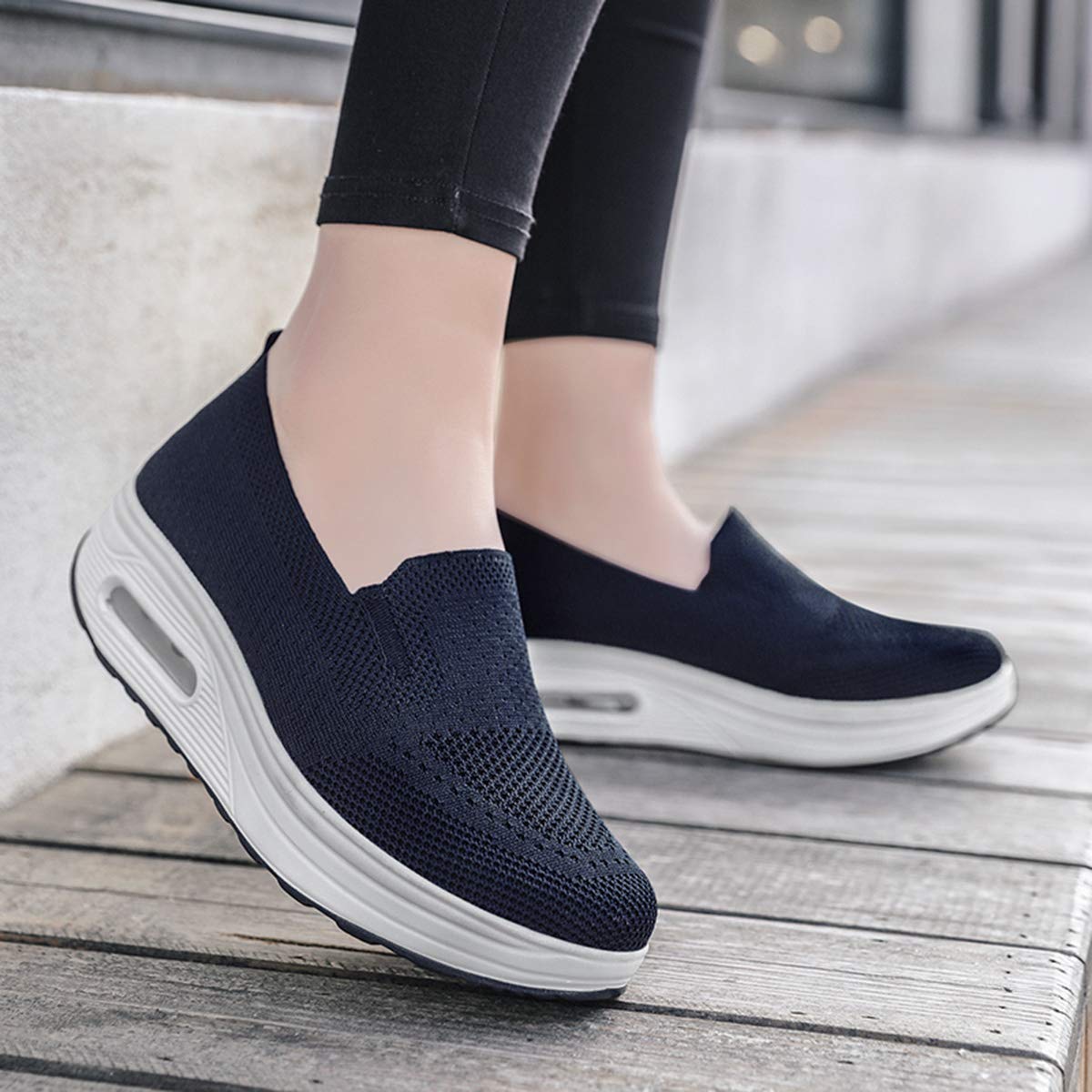 Women's Slip-On Walking Shoes - Lightweight Breathable Mesh Sneakers for Running, Gym & Casual Wear | Comfortable Athletic Tennis Shoes for Women