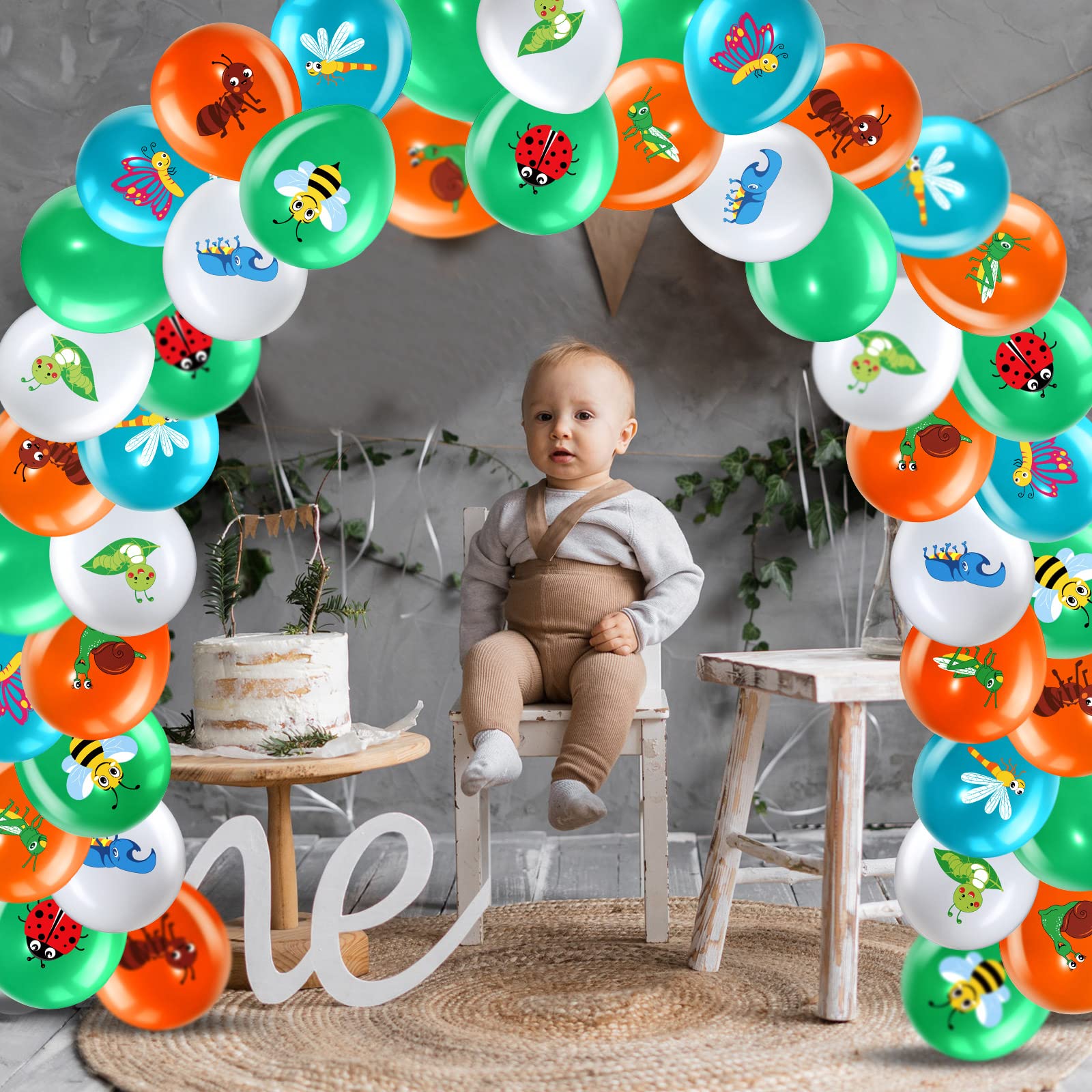 50 Pack Spring Summer Bug Themed Party Decorations - 12 Inch Latex Balloons with Butterflies & Reptiles for Birthday Party, Baby Shower, Classroom, Office & Garden Decor | Perfect for Insect Theme Parties, Outdoor Events & Kids Celebrations
