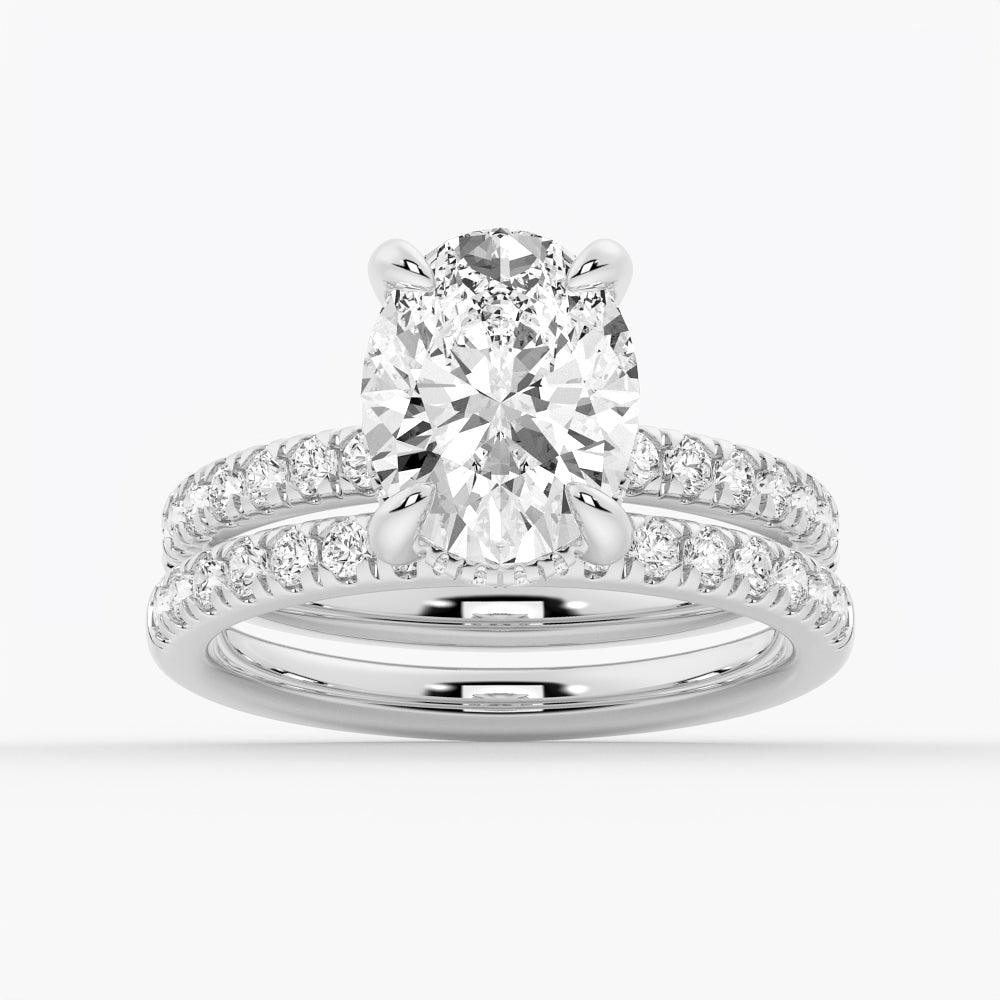 Exquisite Micropavé Oval Moissanite Engagement Ring with Hidden Halo - Perfect for Proposals, Weddings & Anniversary Gifts