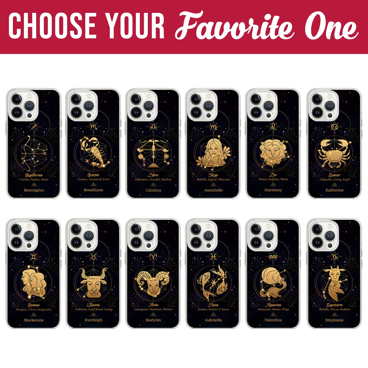 Custom Zodiac Sagittarius Astrology Horoscope Phone Case for iPhone 16/15/14/13/12/11/XR/X/XS/8/7 Plus/Mini/Pro Max - Personalized Star Sign Birthday Gift for Travelers & Adventurers