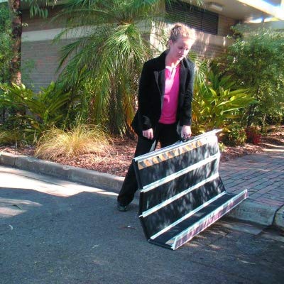 65 Inch Portable Folding Fiberglass Ramp with Edge Barrier - Lightweight Wheelchair Ramp for Home, RV, Truck & SUV Access