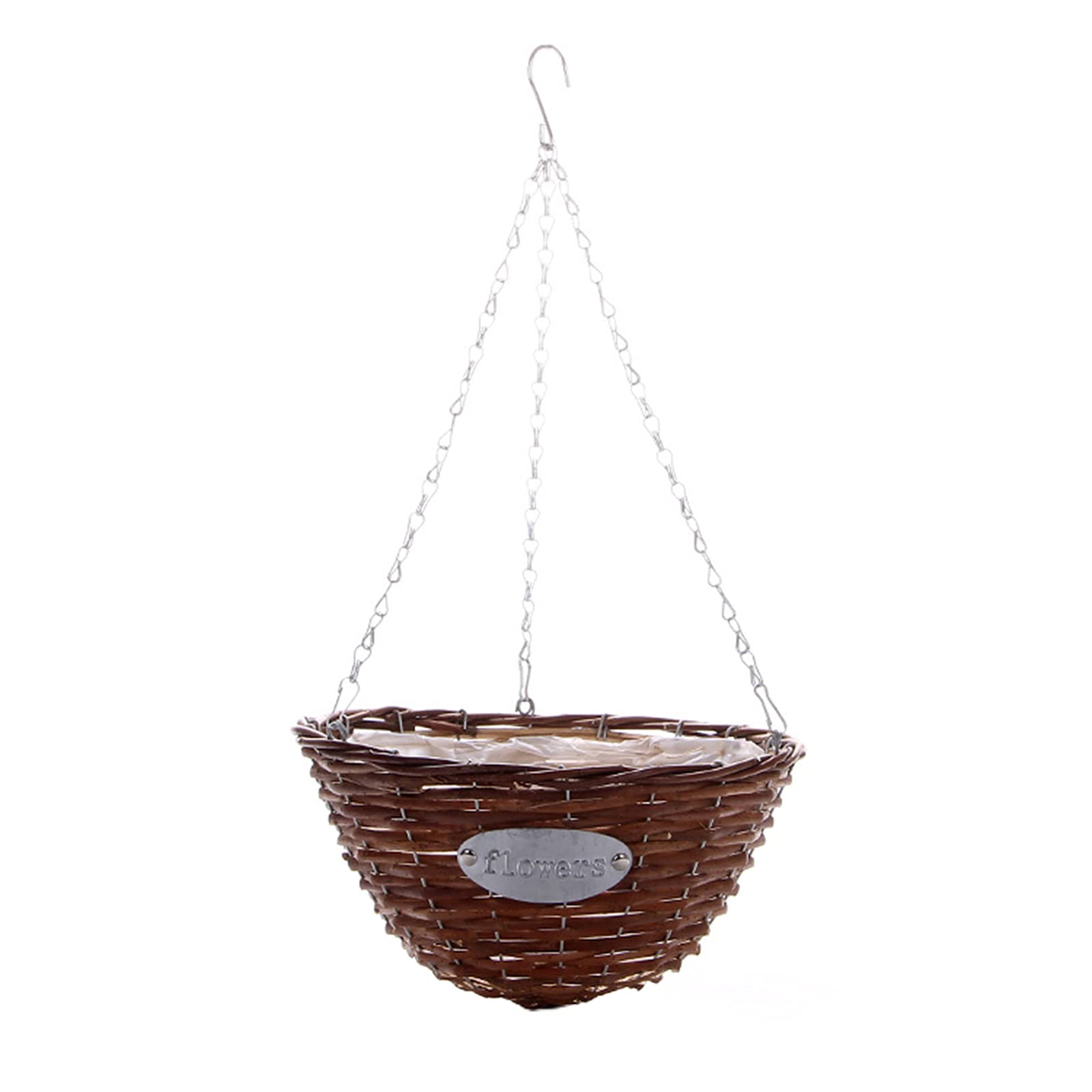 2-Pack RSTYS Round Wire Hanging Planters Basket - Rattan Flower Pot Holder for Indoor & Outdoor Plants - Perfect for Patio, Garden, Balcony Decor