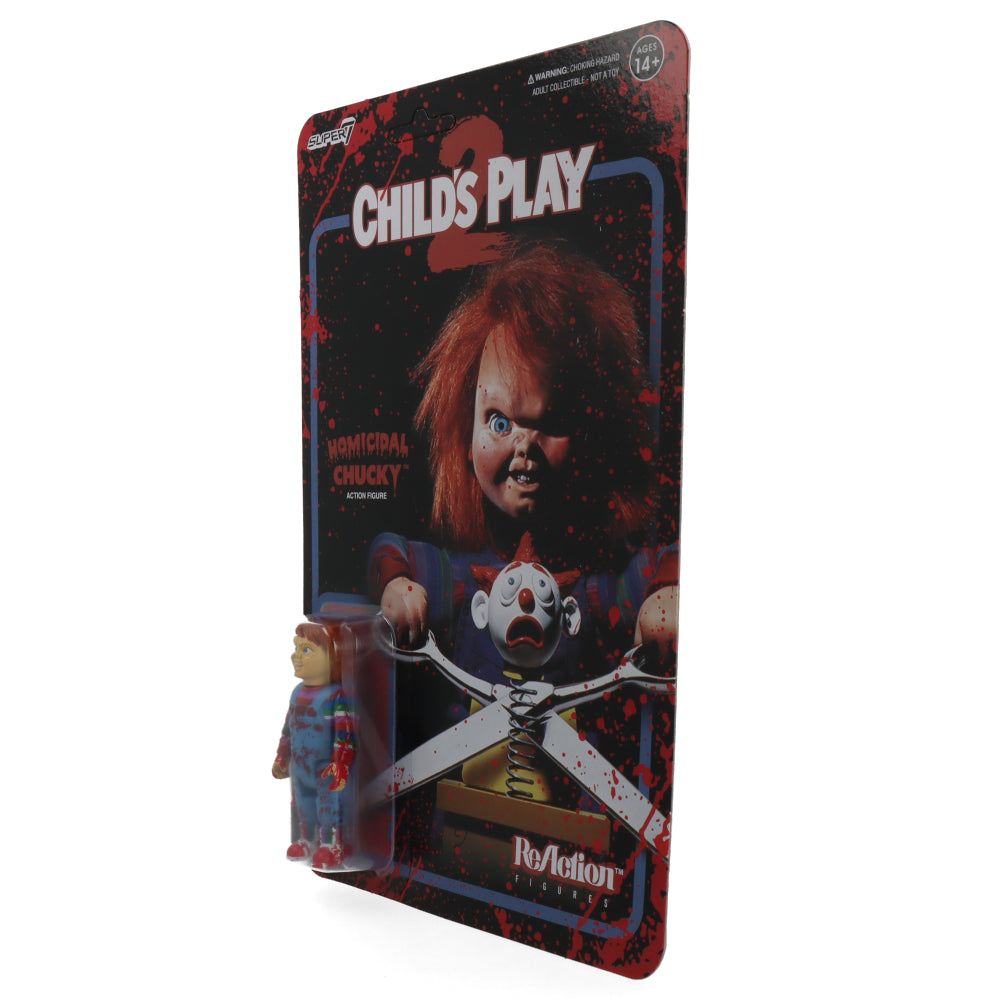 Chucky Blood Splatter ReAction Figure - Horror Movie Collectible for Halloween & Scary Decor