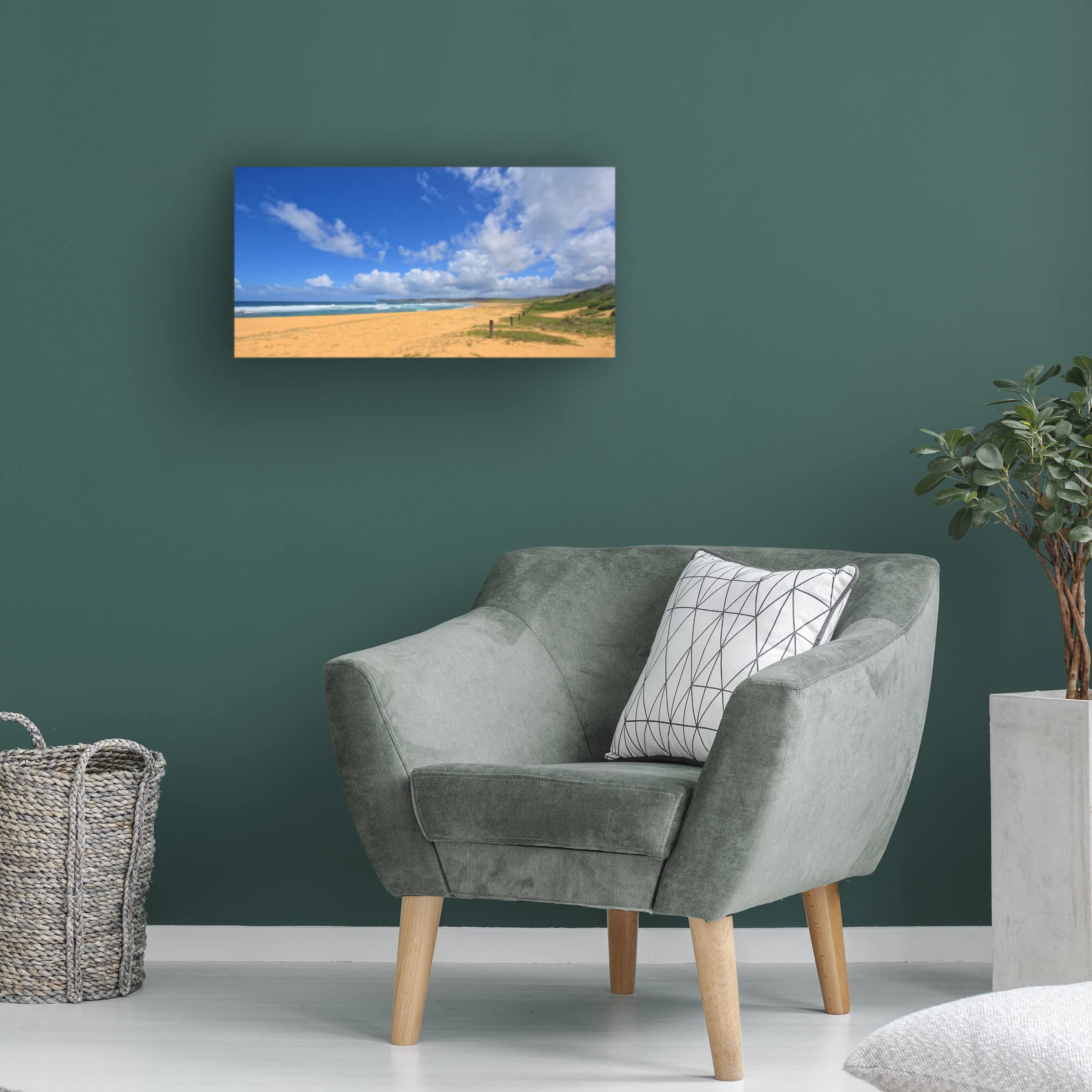 Trademark Fine Art 'Wamberal Beach' Canvas Wall Art Print by Beata Czyzowska Young - Coastal Home Decor for Living Room, Bedroom & Office